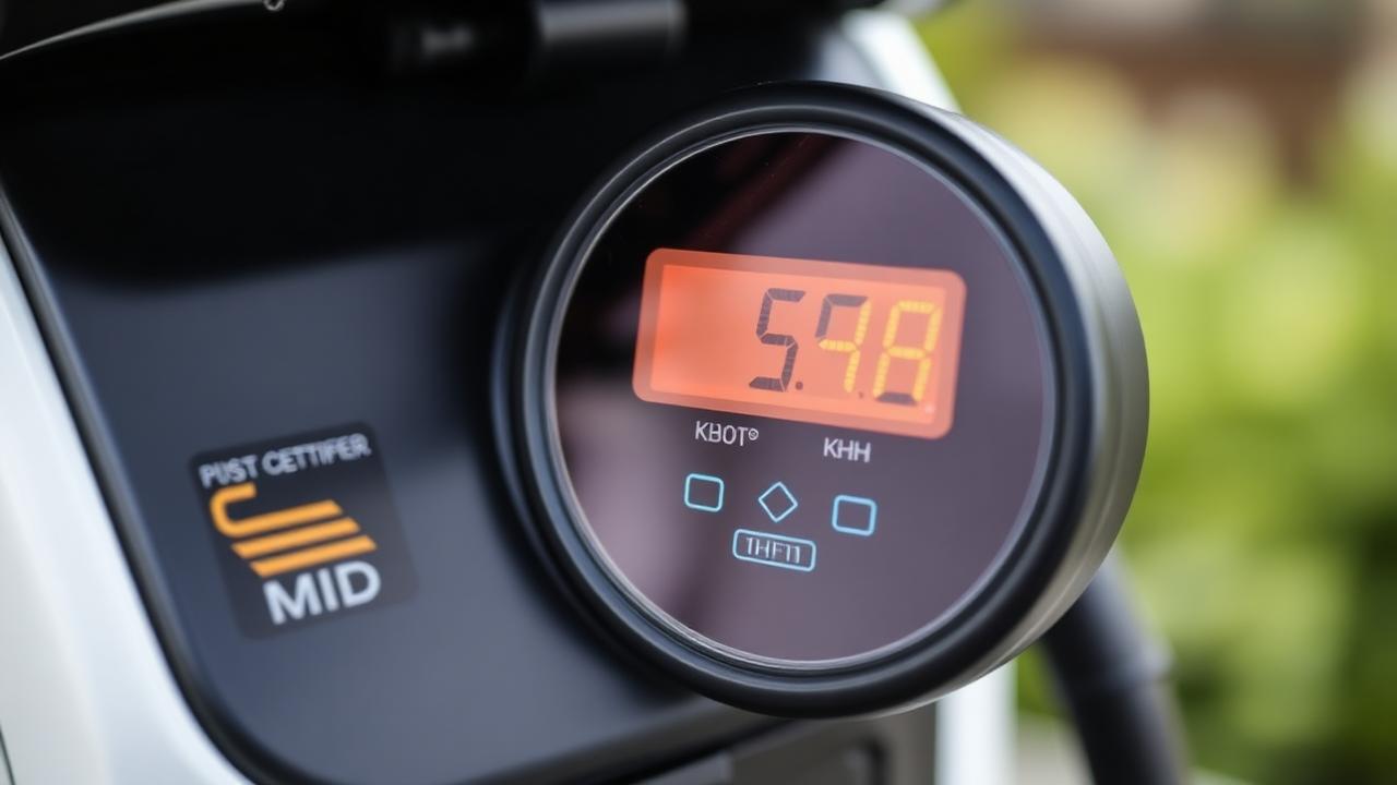 Close-up van een MID-meter op een laadpaal