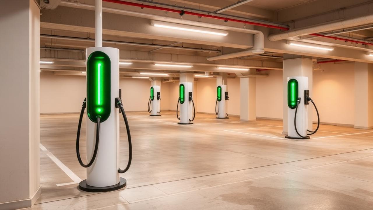 Laadpalen in een parkeergarage
