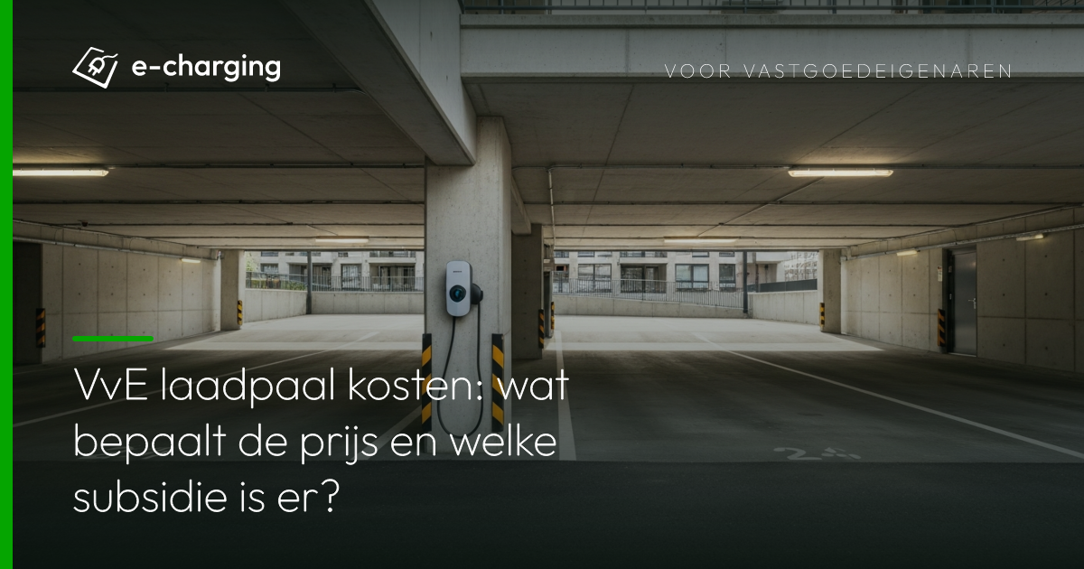 Laadpaal in de parkeergarage van een appartementencomplex voor VvE laadpaal kosten